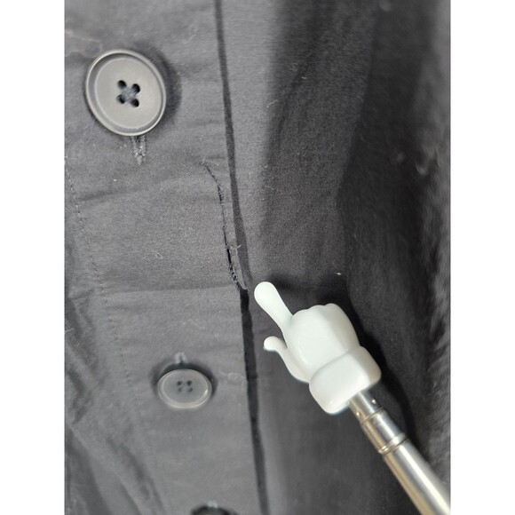 Everlane (Defect) The Easy Button Front Skirt Large Black Midi Skirt Side Slits - Picture 5 of 12